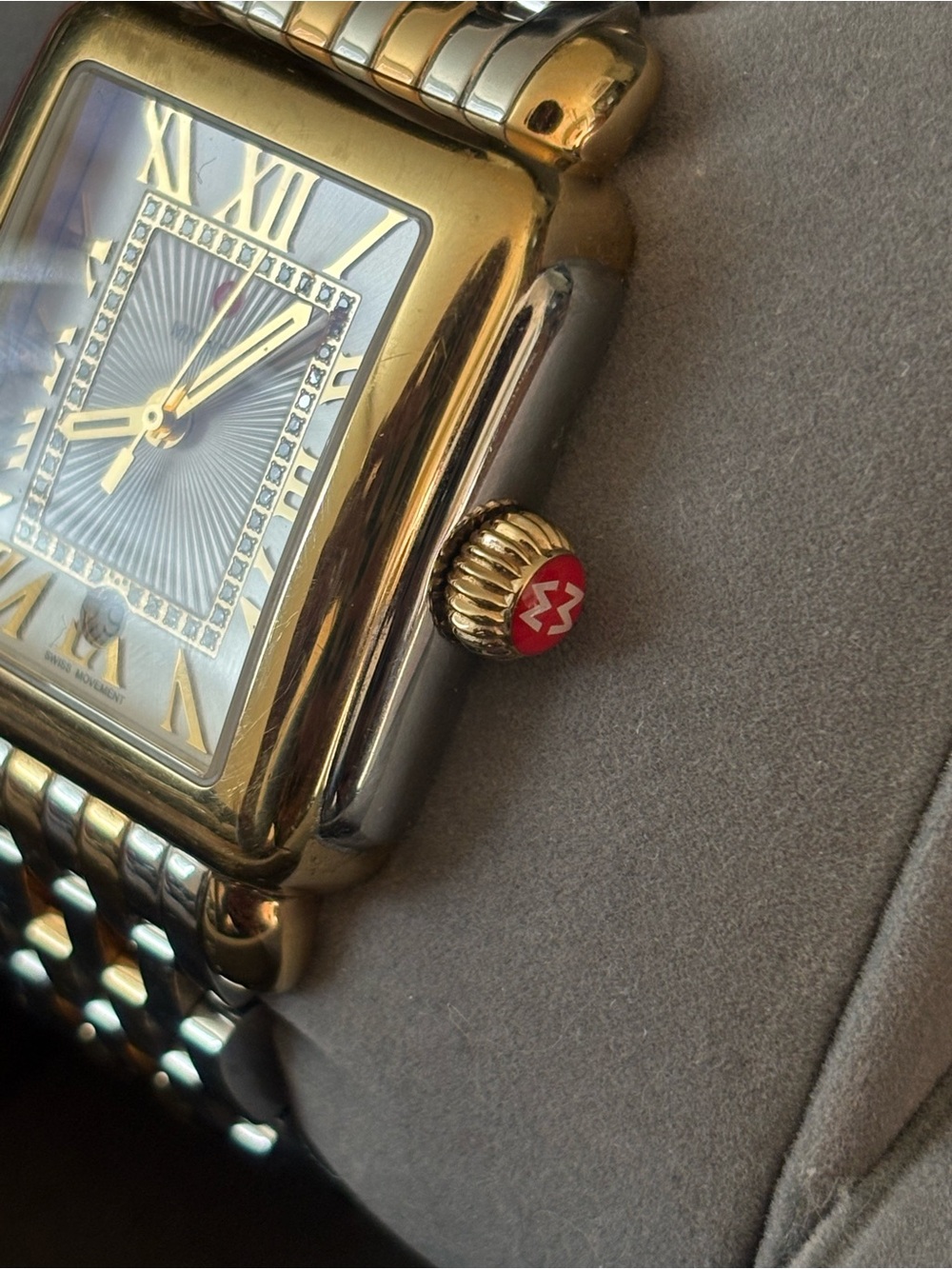 MICHELE Deco Madison two tone watch - Picture 3 of 5